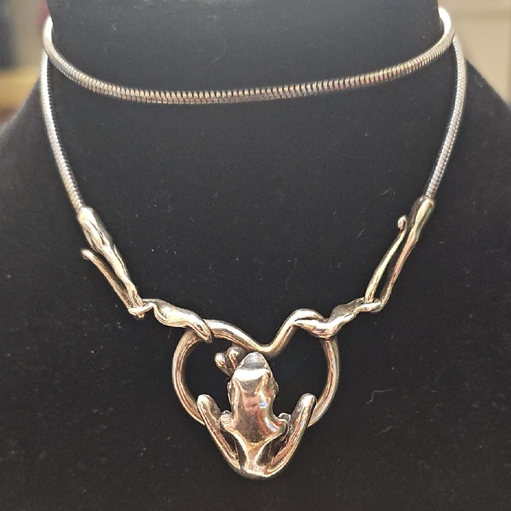 RARE!! James Yesburger Sterling Silver Prince Frog Necklace